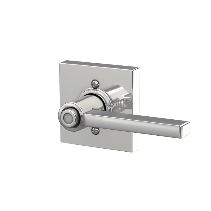 Schlage Residential F40 Latitude Privacy Lever Lock With Collins Trim Function, Decorative ., Bright Polished Chrome