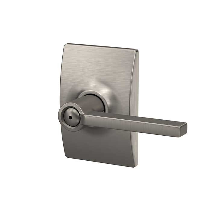 Schlage Residential F40 Latitude Privacy Lever Lock With Century Trim Function, Decorative, Satin Nickel