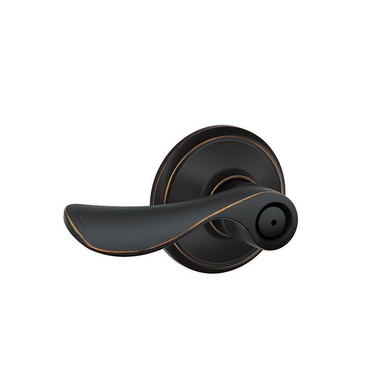 Schlage Residential F40 Champagne Privacy Lever Lock Function, Aged Bronze