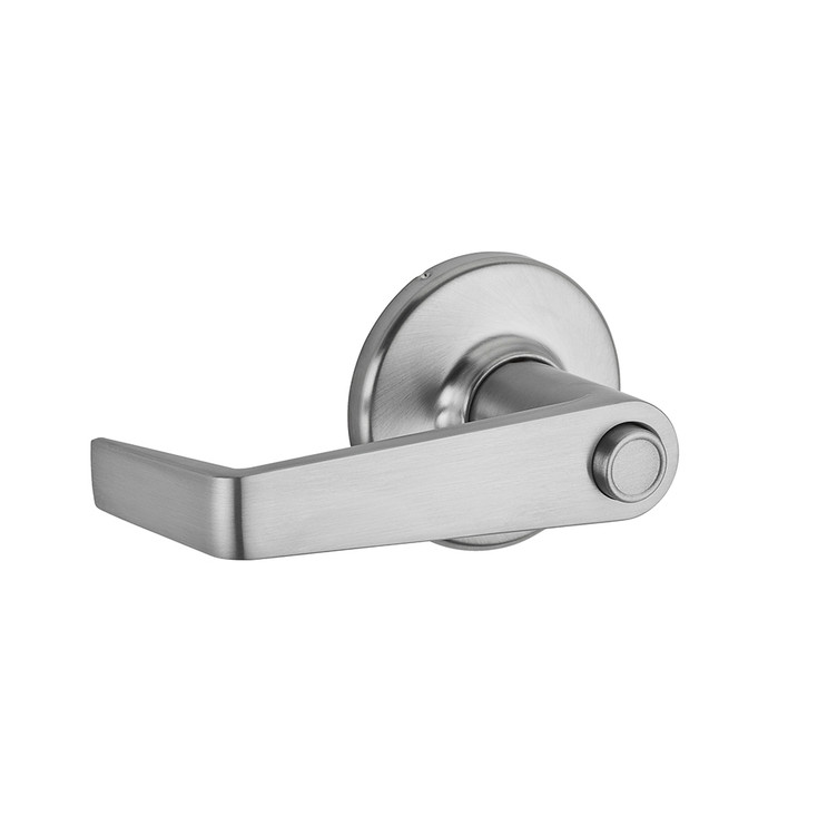 Kwikset Kingston Keyed Entry Lever Smartkey With Round Corner Adjustable Latch And Round Corner Strike, Satin Chrome