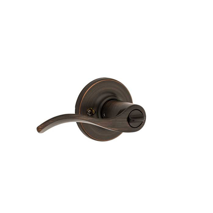 Kwikset Balboa Keyed Entry Lever Smartkey With 6-Way Adjustable Latch And Round Corner Strike, Matte Black