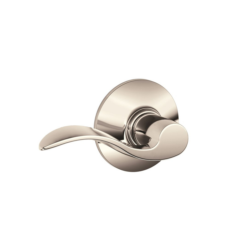 Schlage Residential F10 Accent Passage Lever Lock Function, Bright Polished Nickel
