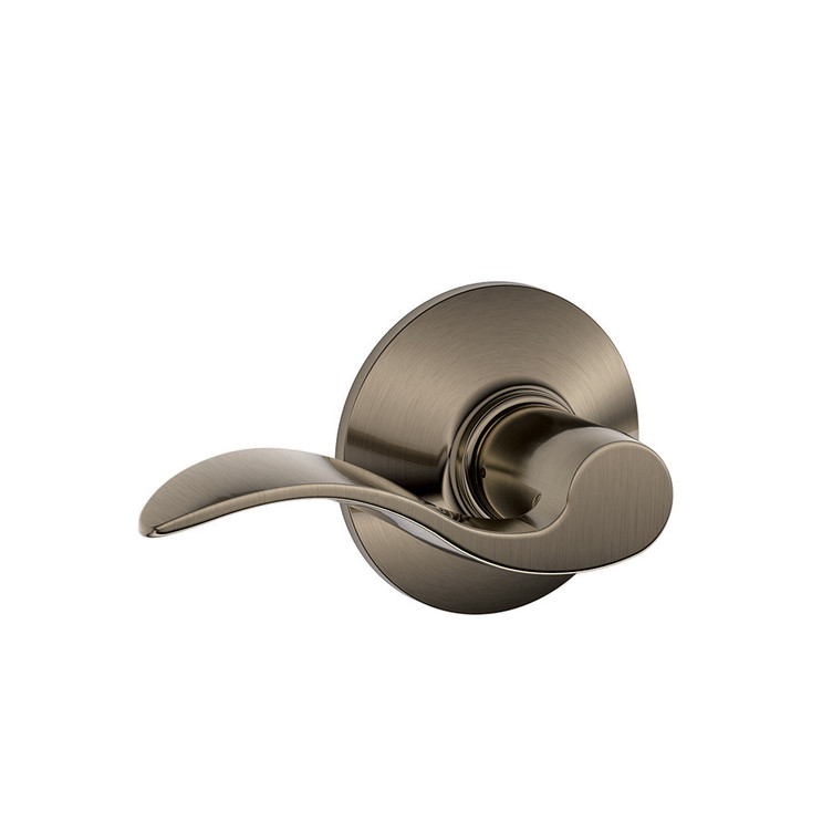 Schlage Residential F10 Accent Passage Lever Lock Function, Antique, Satin Nickel Blackened