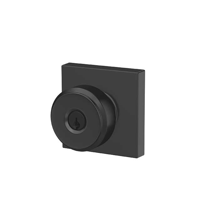 Schlage Residential F51A Bowery Keyed Entry Knob Lock With Collins Trim Function, Decorative, Matte Black