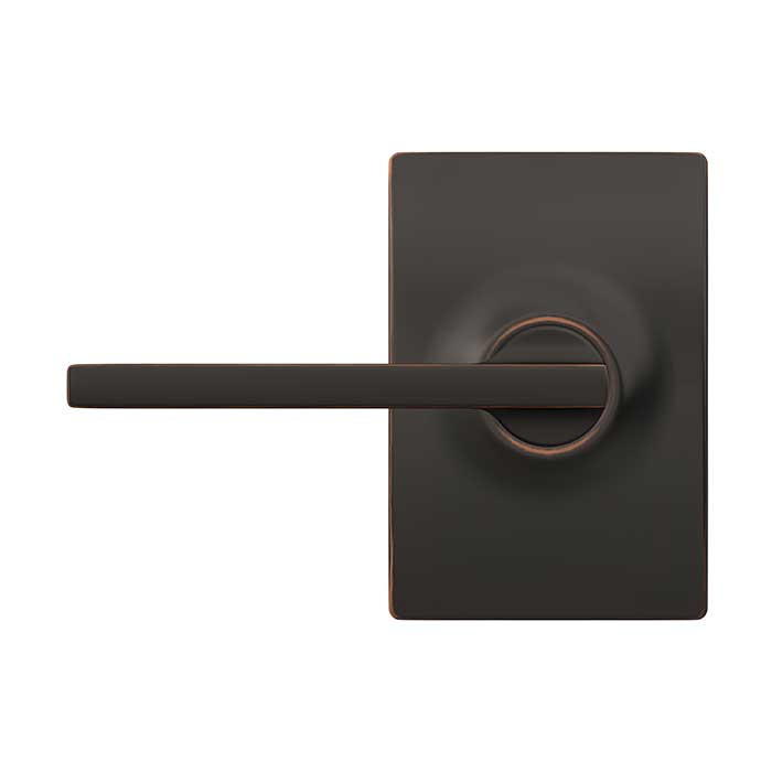 Schlage Residential F10 Latitude Passage Lever Lock With Century Trim Function, Decorative, Aged Bronze