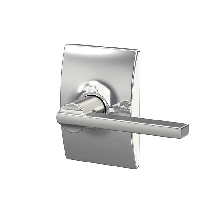 Schlage Residential F10 Latitude Passage Lever Lock With Collins Trim Function, Decorative ., Bright Polished Chrome