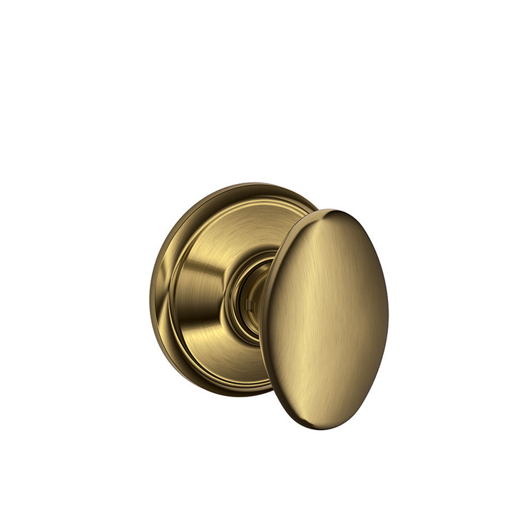 Schlage Residential F10 Siena Passage Knob Lock Function, Antique, Satin Brass Blackened