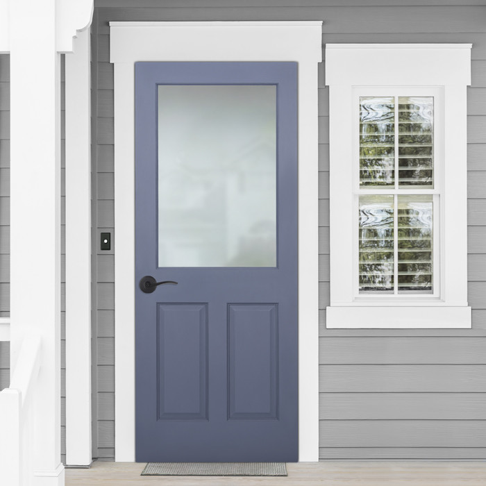 Kwikset Sedona Keyed Entry Lever Smartkey With 6-Way Adjustable Latch And Round Corner Strike, Matte Black