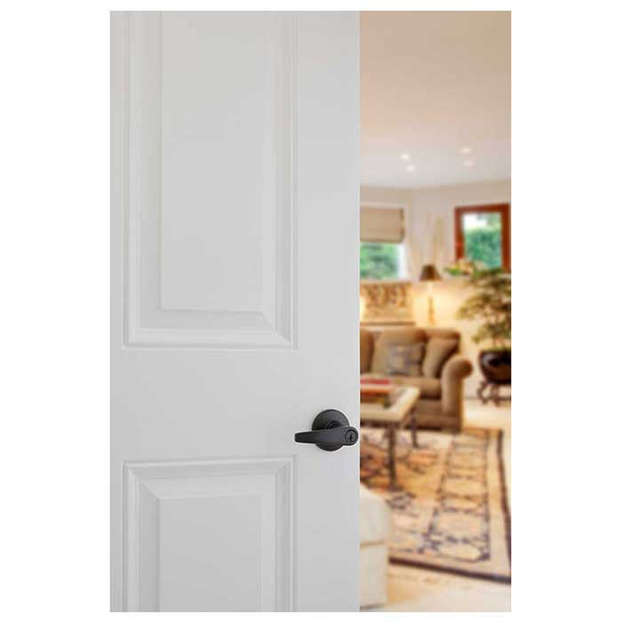 Kwikset Delta Keyed Entry Lever Smartkey With 6-Way Adjustable Latch And Round Corner Strike, Venetian Bronze