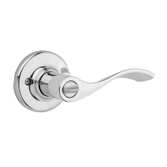 Kwikset Balboa Keyed Entry Lever Smartkey With 6-Way Adjustable Latch And Round Corner Strike, Bright Polished Chrome
