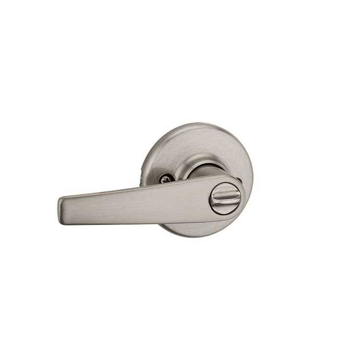 Kwikset Delta Keyed Entry Lever Smartkey With 6-Way Adjustable Latch And Round Corner Strike, Satin Nickel