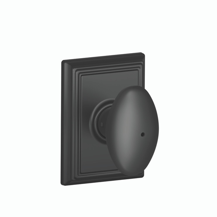 Schlage Residential F40 Siena Privacy Knob Lock With Addison Trim Function, Decorative, Matte Black