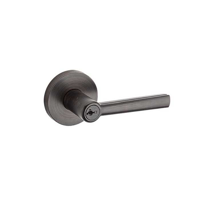 Kwikset Montreal Keyed Entry Lever Smartkey With Round Rose, 6-Way Adjustable Latch And Round Corner Strike, Venetian Bronze