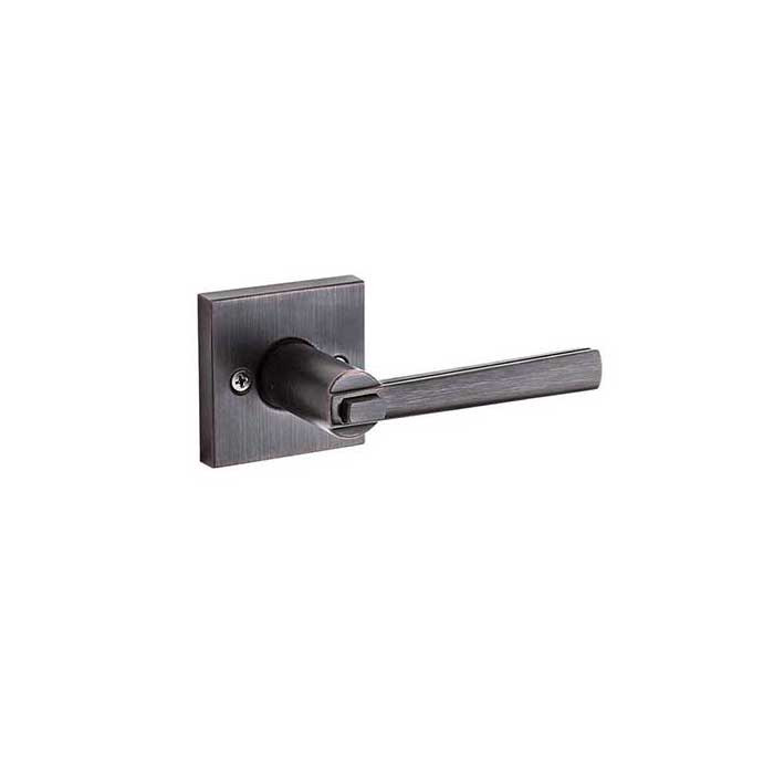 Kwikset Montreal Keyed Entry Lever Smartkey With Square Rose, 6-Way Adjustable Latch And Round Corner Strike, Venetian Bronze