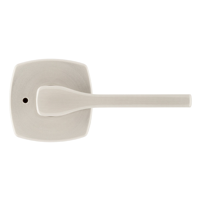 Kwikset Tripoli Privacy Lever With 6-Way Adjustable Latch And Round Corner Strike, Satin Nickel