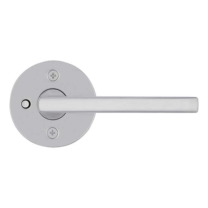 Kwikset Halifax Privacy Lever, Round Rose With 6-Way Adjustable Latch And Round Corner Strike, Satin Chrome