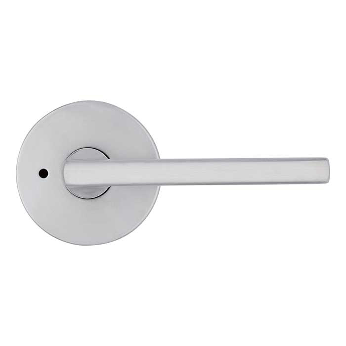 Kwikset Halifax Privacy Lever, Round Rose With 6-Way Adjustable Latch And Round Corner Strike, Satin Chrome
