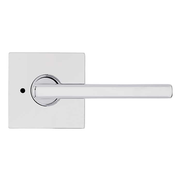 Kwikset Halifax Privacy Lever, Square Rose With 6-Way Adjustable Latch And Round Corner Strike, Bright Polished Chrome