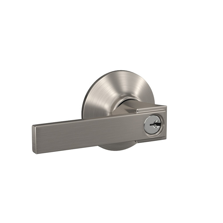 Schlage Residential F51A Northbrook Keyed Entry Lever Lock Function, Satin Nickel