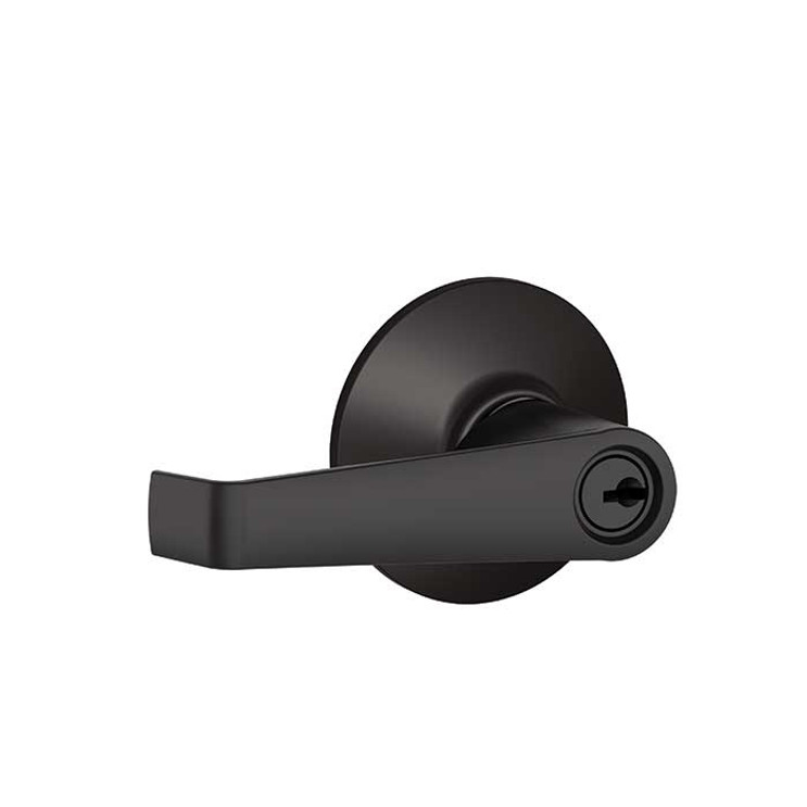 Schlage Residential F51A Elan Keyed Entry Lever Lock Function, Matte Black