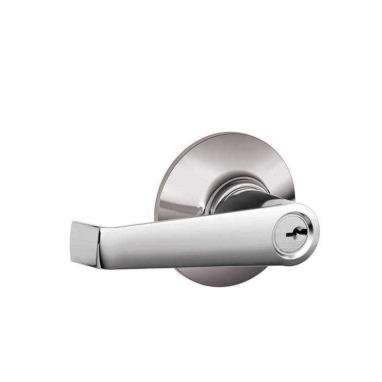 Schlage Residential F51A Elan Keyed Entry Lever Lock Function, Bright Polished Chrome