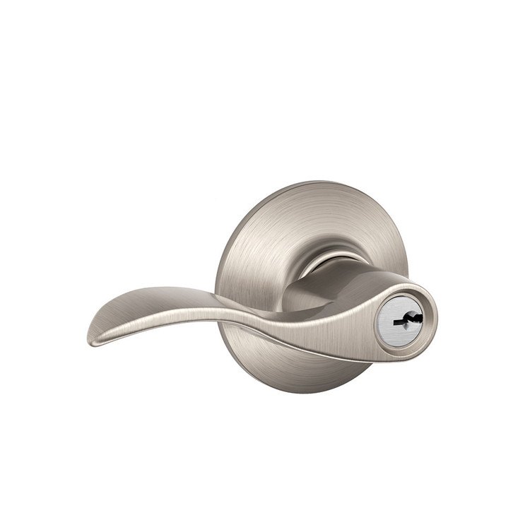 Schlage Residential F51A Accent Keyed Entry Lever Lock Function, Satin Nickel