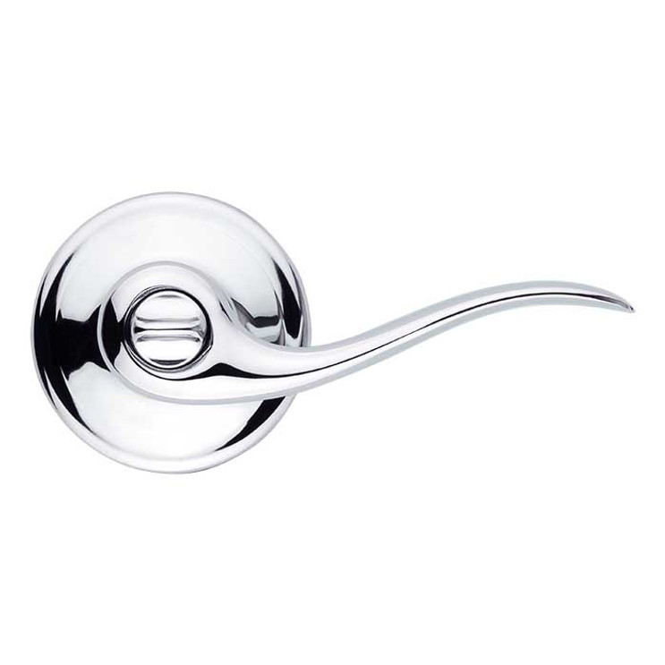 Kwikset Tustin Keyed Entry Lever Smartkey With 6-Way Adjustable Latch And Round Corner Strike, Bright Polished Chrome