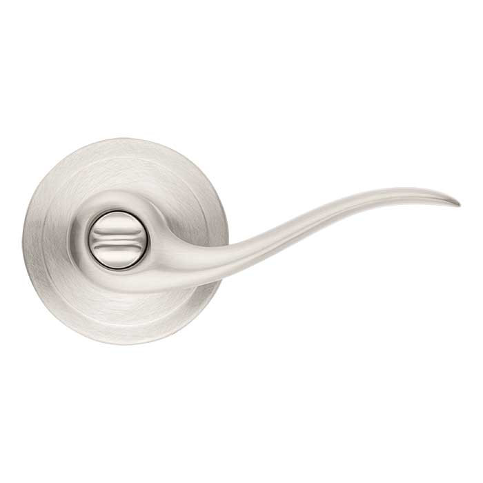 Kwikset Tustin Keyed Entry Lever Smartkey With 6-Way Adjustable Latch And Round Corner Strike, Satin Nickel