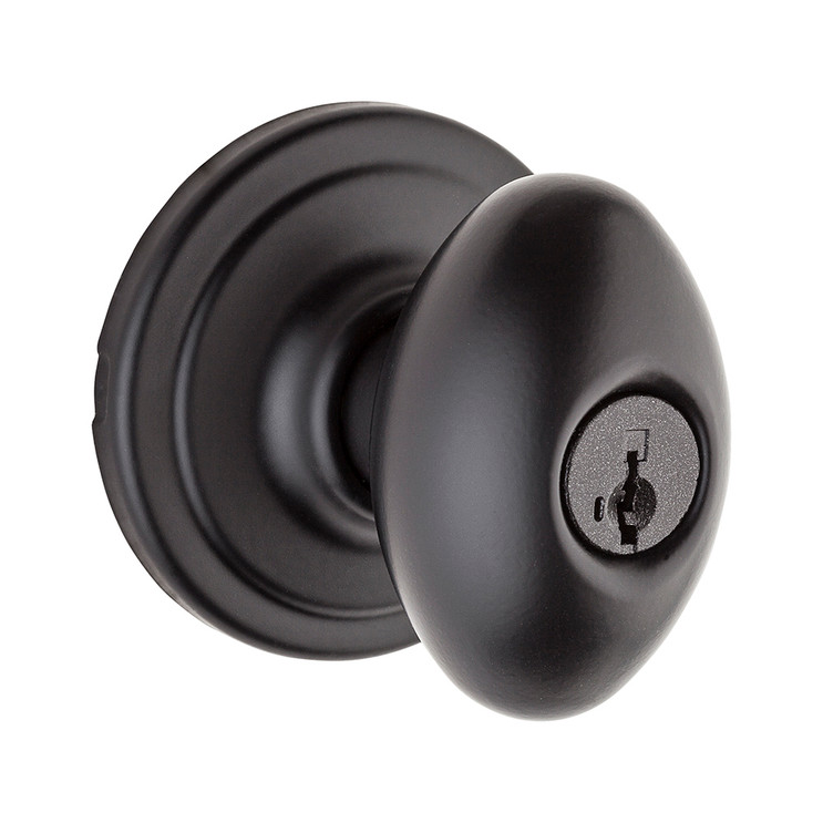 Kwikset Laurel Keyed Entry Knob Smartkey With 6-Way Adjustable Latch And Round Corner Strike, Matte Black