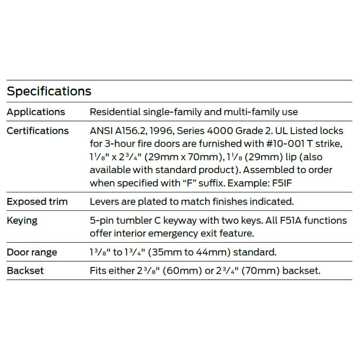Schlage Residential F51A Plymouth Keyed Entry Knob Lock With Collins Trim Function, Decorative, Matte Black