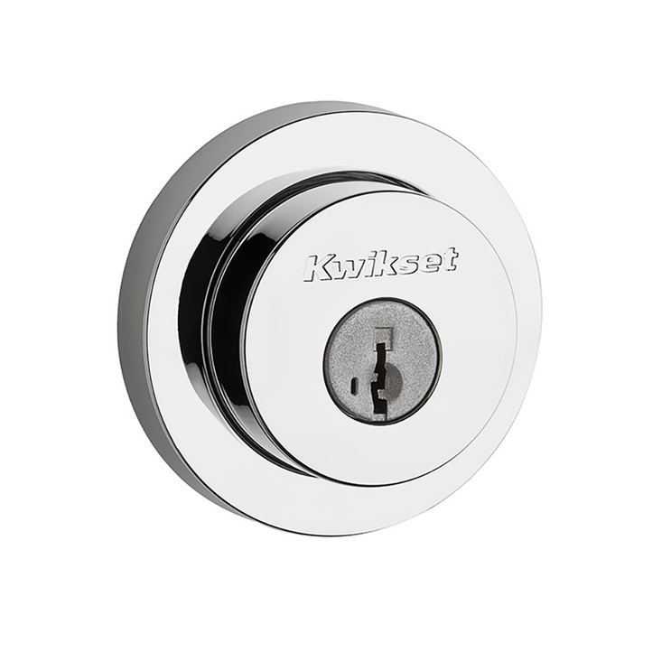 Kwikset Milan Double Cylinder Deadbolt, Round Rose, Smartkey, 6-Way Adjustable Latch, Round And Square Corner Strikes, Keyed Alike, Bright Polished Chrome