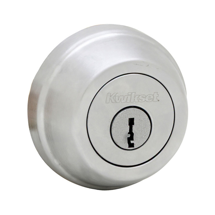 Kwikset 785 Double Cylinder Deadbolt X Thumbturn, 6-Way Adjustable Latch, Round And Square Corner Strikes, Keyed Alike, Satin Chrome