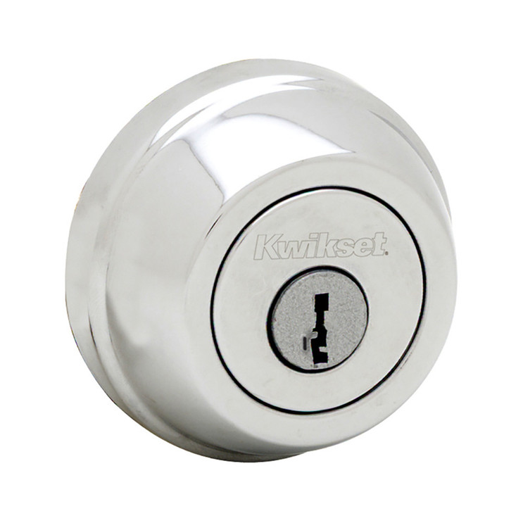 Kwikset 785 Double Cylinder Deadbolt, Smartkey, 6-Way Adjustable Latch, Round And Square Corner Strikes, Keyed Alike, Bright Polished Chrome