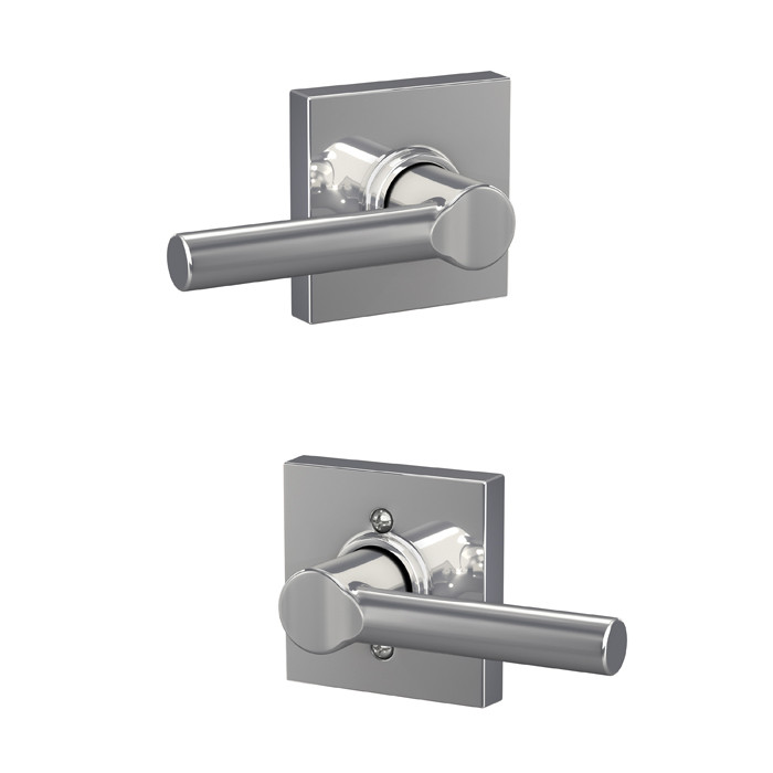 Schlage Residential F10 Broadway Passage Lever Lock With Collins Trim Function, Decorative, Bright Polished Chrome