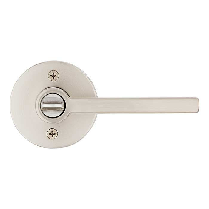 Kwikset Halifax Keyed Entry Lever Smartkey, Round Rose With 6-Way Adjustable Latch And Round Corner Strike, Satin Nickel