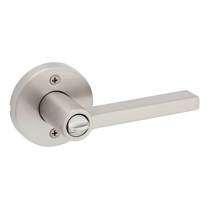 Kwikset Halifax Keyed Entry Lever Smartkey, Round Rose With 6-Way Adjustable Latch And Round Corner Strike, Satin Nickel