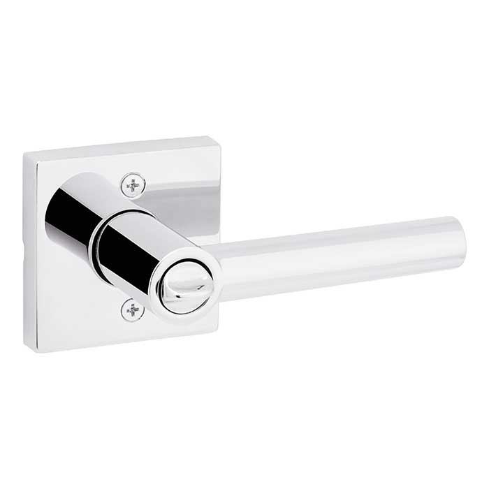 Kwikset Milan Keyed Entry Lever Smartkey, Square Rose With 6-Way Adjustable Latch And Round Corner Strike, Bright Polished Chrome