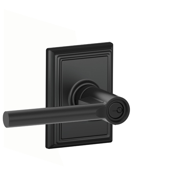 Schlage Residential F51A Broadway Keyed Entry Lever Lock With Addison Trim Function, Decorative, Matte Black