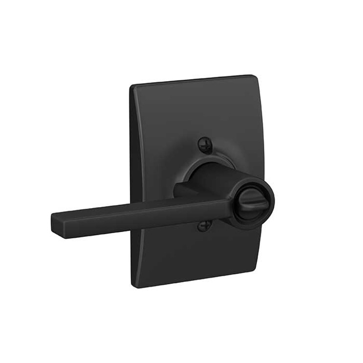 Schlage Residential F51A Latitude Keyed Entry Lever Lock With Century Trim Function, Decorative, Matte Black