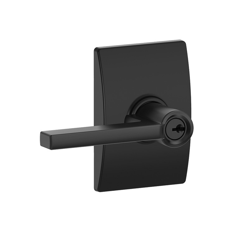 Schlage Residential F51A Latitude Keyed Entry Lever Lock With Century Trim Function, Decorative, Aged Bronze