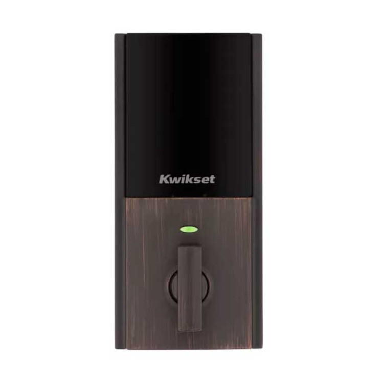 Kwikset Contemporary Push Button Electronic Deadbolt Smartkey With Home Connect, Z-Wave Wireless Protocol, Smartkey, Round Corner Adjustable 20 Minute Ul Latch, Round Corner Strike, Venetian Bronze Kwikset Contemporary Push Button Electronic Deadbolt Smartkey With Home Connect, Z-Wave Wireless Protocol, Smartkey, Round Corner Adjustable 20 Minute Ul Latch, Round Corner Strike, Venetian Bronze