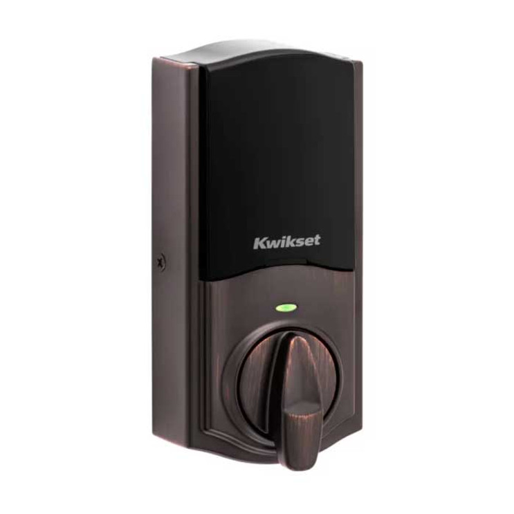 Kwikset Traditional Push Button Electronic Deadbolt Smartkey With Home Connect, Z-Wave Wireless Protocol, Smartkey, Round Corner Adjustable 20 Minute Ul Latch, Round Corner Strike, Venetian Bronze Kwikset Traditional Push Button Electronic Deadbolt Smartkey With Home Connect, Z-Wave Wireless Protocol, Smartkey, Round Corner Adjustable 20 Minute Ul Latch, Round Corner Strike, Venetian Bronze
