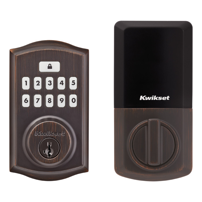 Kwikset Smartcode 9260 Keypad Electronic Deadbolt Traditional Smartkey With Round Corner Adjustable 20 Minute Ul Latch And Round Corner Strike, Venetian Bronze