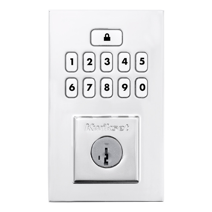 Kwikset Smartcode 9260 Keypad Electronic Deadbolt Contemporary Smartkey With Round Corner Adjustable 20 Minute Ul Latch And Round Corner Strike, Bright Polished Chrome