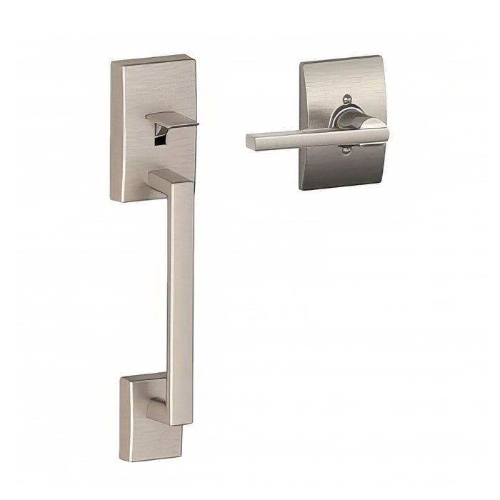 Schlage Residential Fe285 Handleset With Interior Trim Addison Style (Deadbolt Not Included), Latitude Lever, Satin Nickel