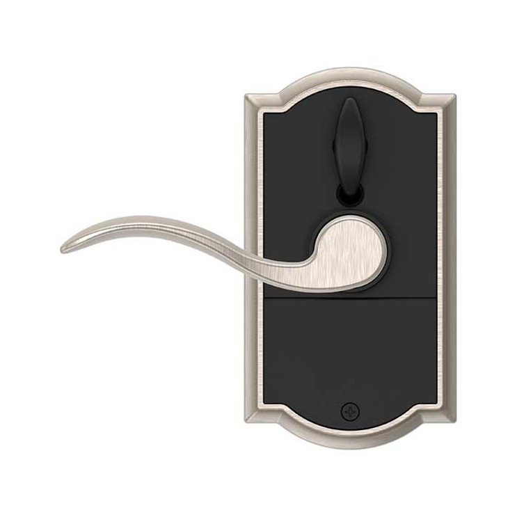 Schlage Residential Fe695 Keyless Touchscreen Lever With Camelot Trim And Accent Lever Style, Satin Nickel