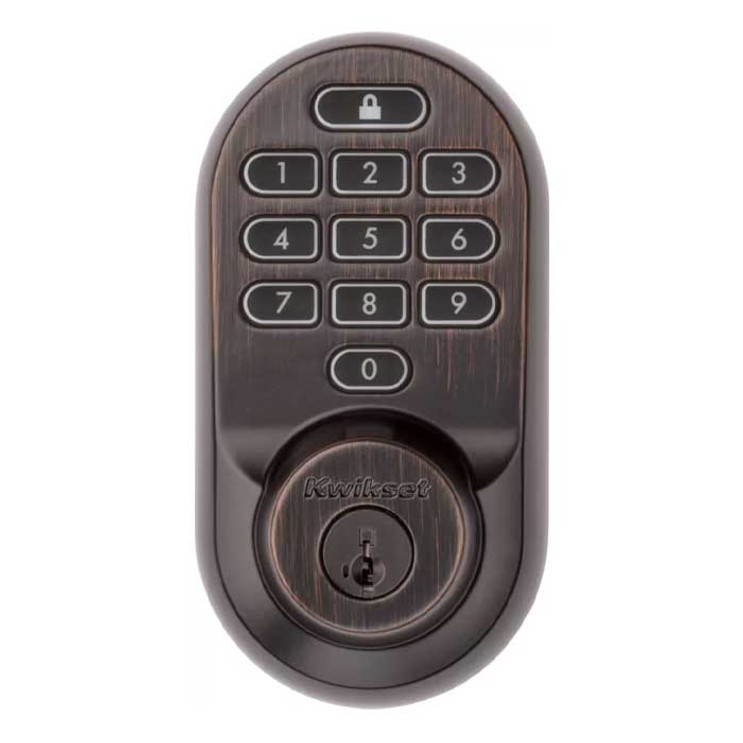 Kwikset Halo Wi-Fi Enabled 938 Keypad Deadbolt Electronic Smartket With Round Corner Adjustable 20 Minute Ul Latch And Round Corner Strike, Venetian Bronze
