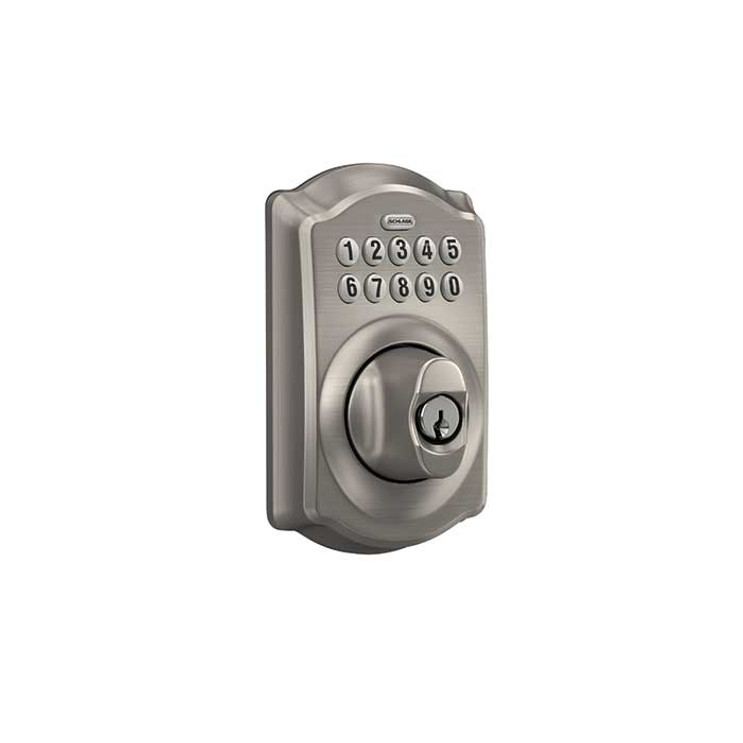 Schlage Residential BE365 Electronic Keypad Deadbolt, Camelot Trim, Satin Nickel