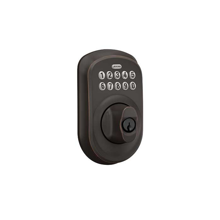 Schlage Residential BE365 Electronic Keypad Deadbolt, Plymouth Trim, Matte Black