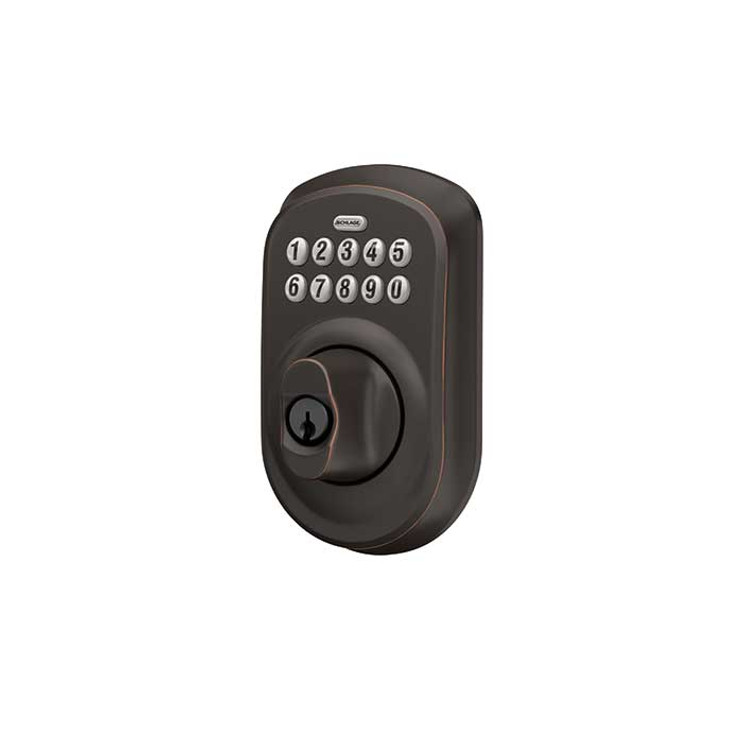 Schlage Residential BE365 Electronic Keypad Deadbolt, Plymouth Trim, Matte Black